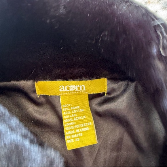 Vintage Acorn Red Nordic Zip Sweater with Faux Fur Trim - Picture 7 of 7